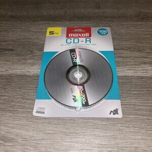 Maxell 648220 CD-R 700 5PK CD Recordable Disc 48X 700MB 80 Minute 5 Pack NEW